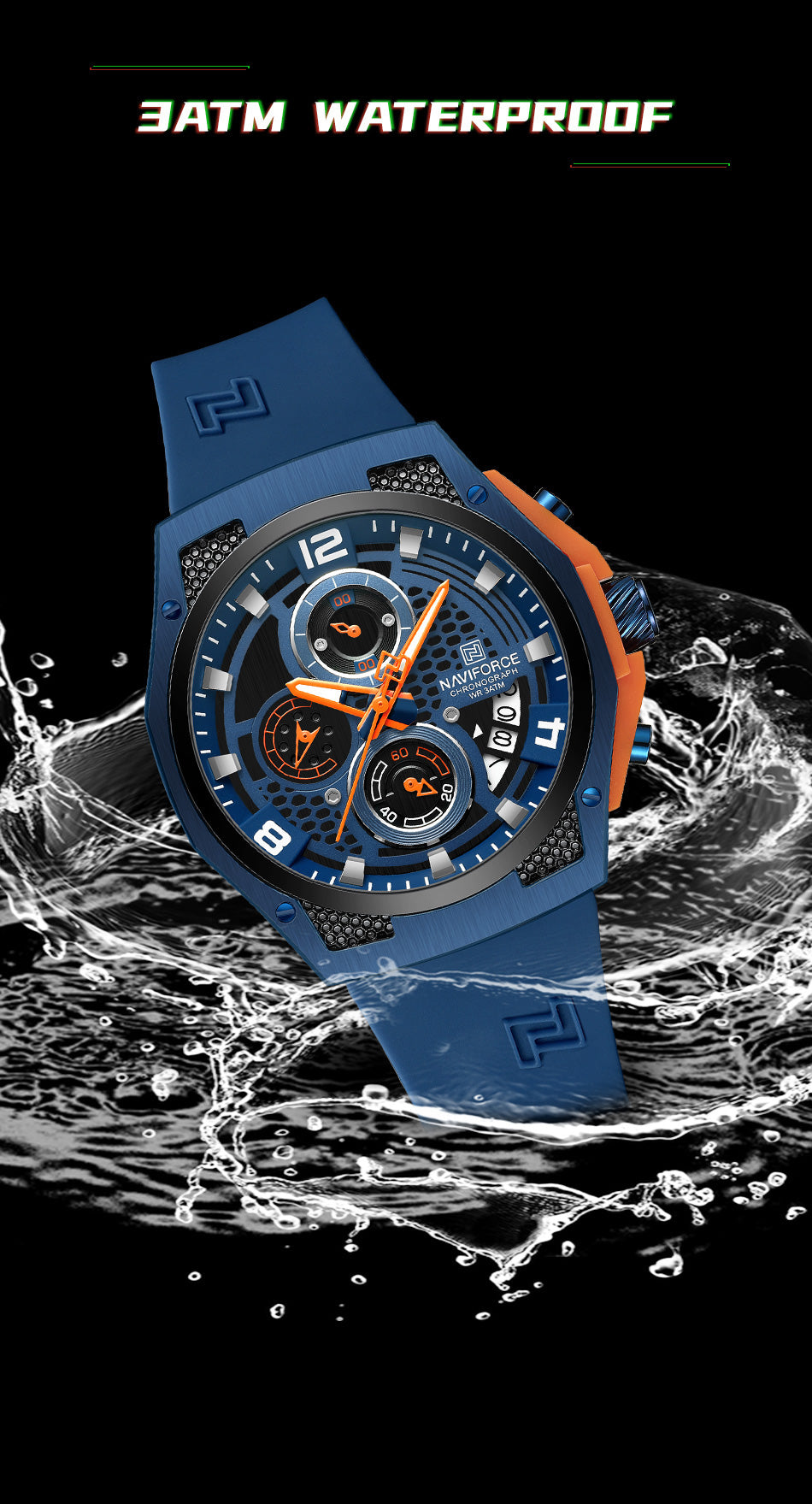 Naviforce 8051 - Blue Dial Chronograph