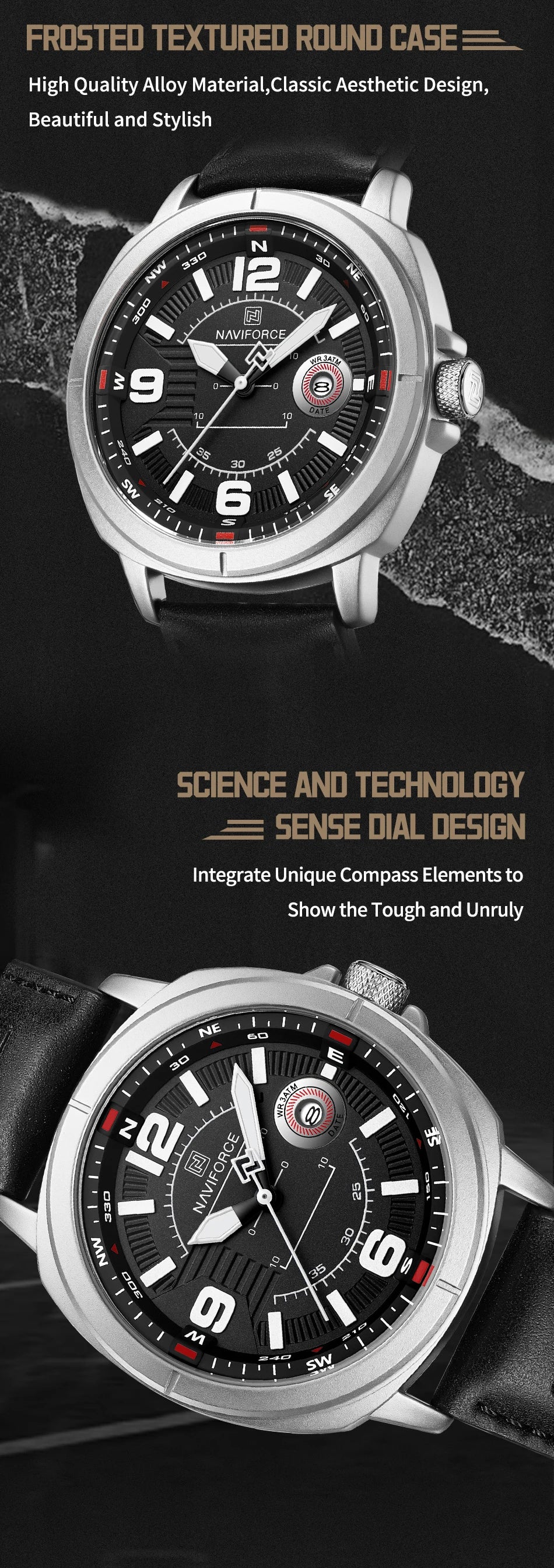 Naviforce 8078 - Silver Black