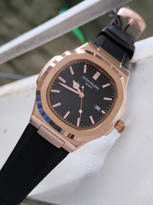 Patek Philippe Nautilus AA Grade - Rose Gold Black Dial