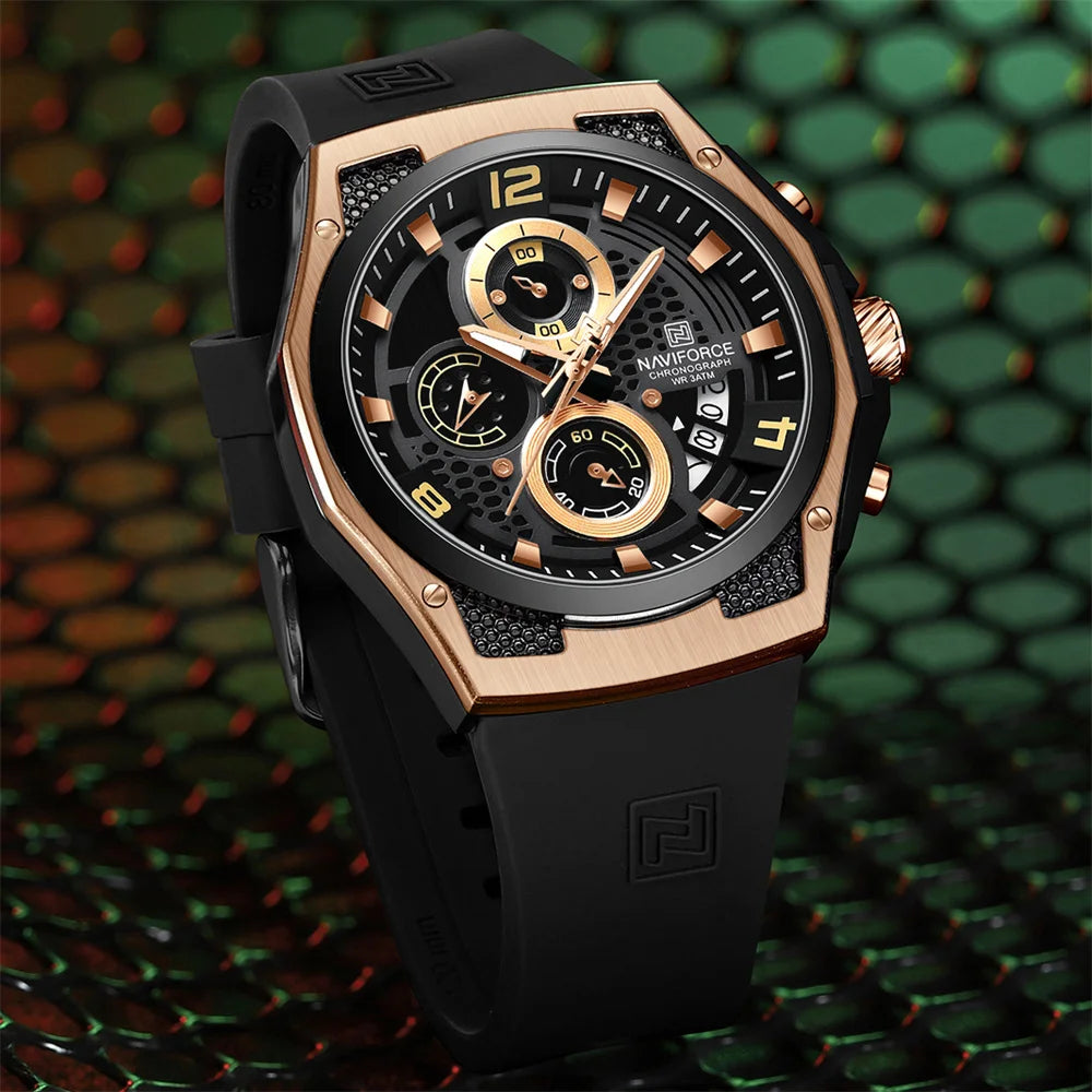 Naviforce 8051 - Rose Gold Dial Chronograph