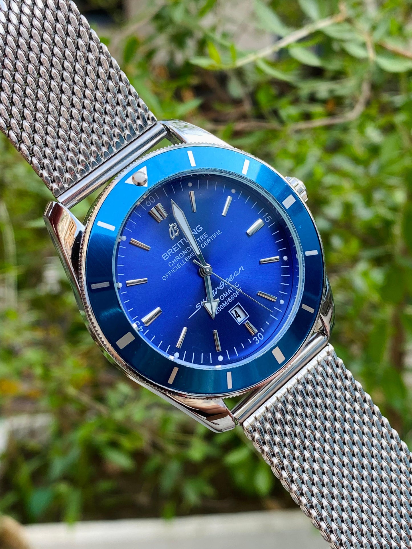 Breitling Super Ocean Heritage Quartz Movement Watch AA Grade - Blue Dial