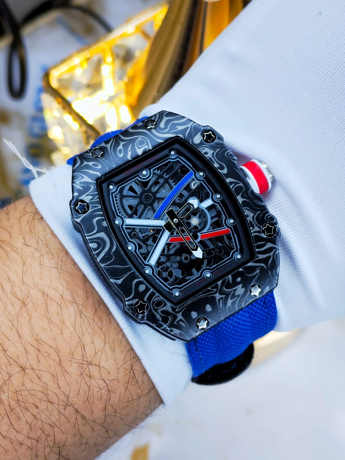 Richard Mille AA Grade Black Dial Blue Strap