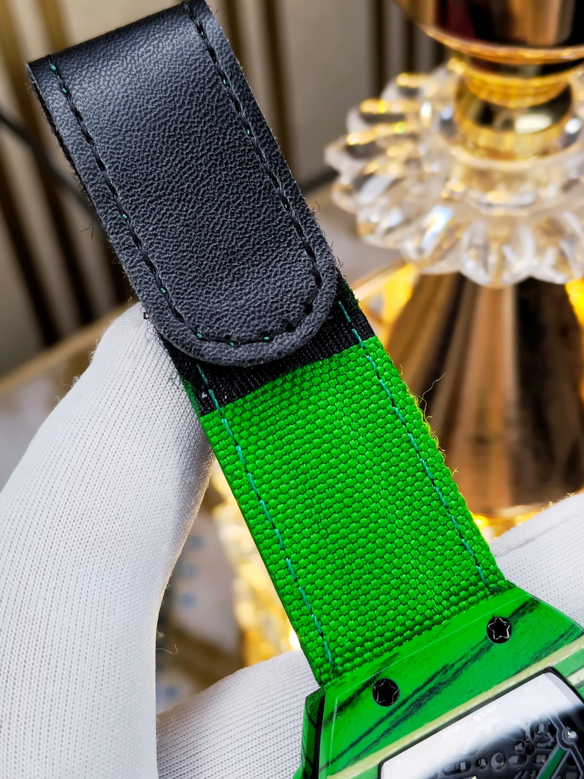 Richard Mille AA Grade Black Dial Green Strap