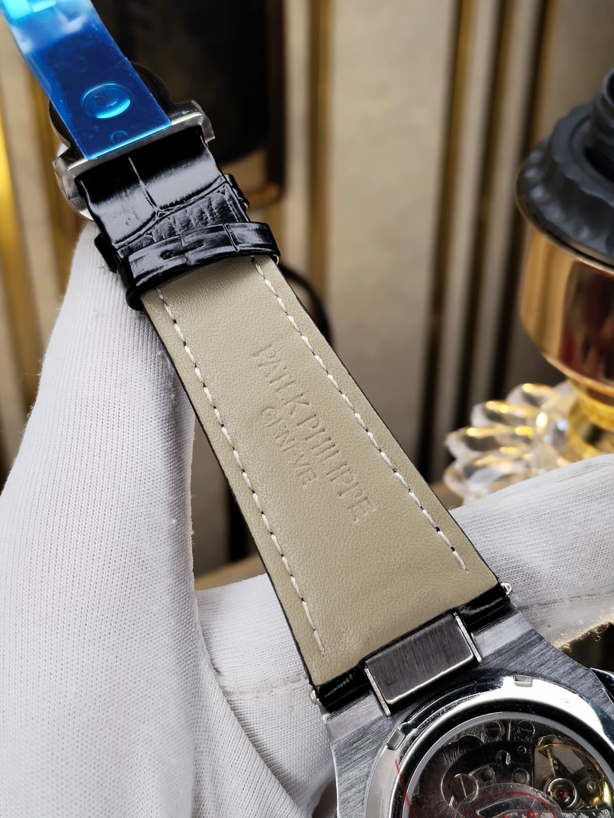 Patek Automatic Movement Golden Dial Black Belt - AA Grade