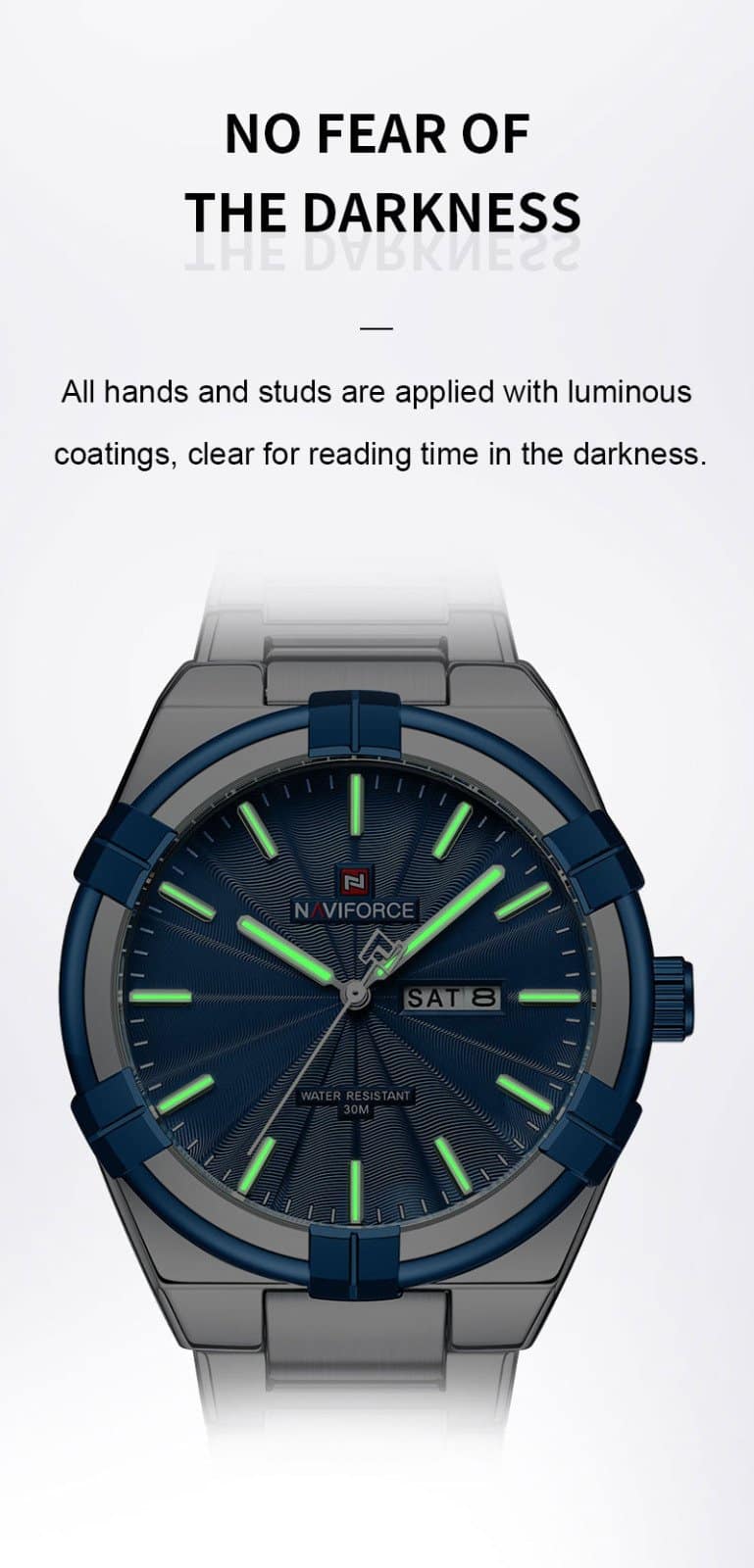 Naviforce 9218 - Silver Blue Dial Stainless Steel