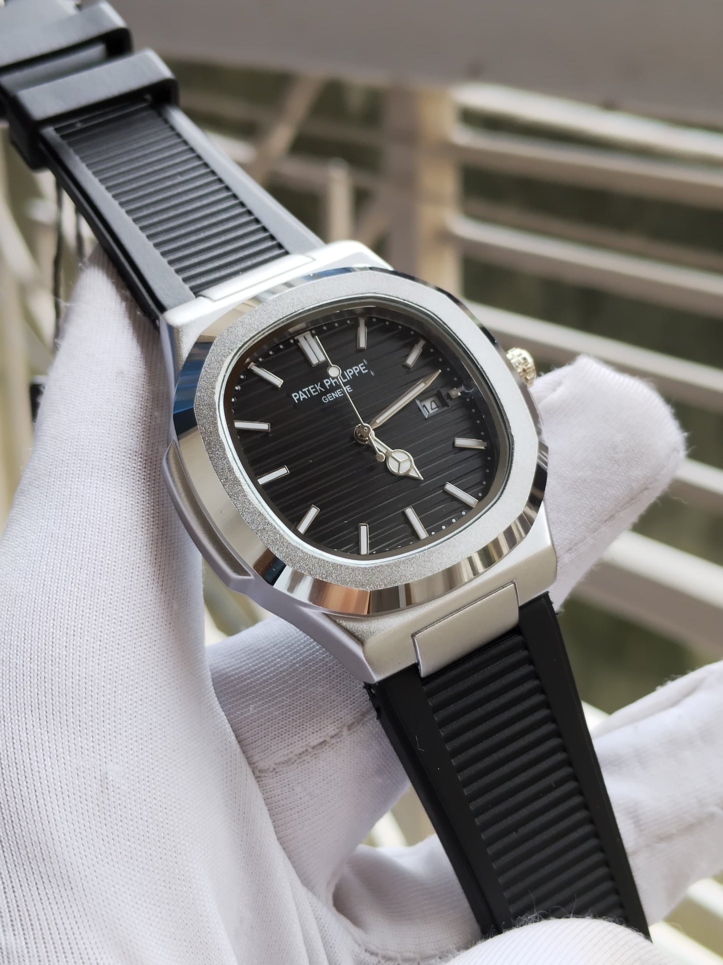 Patek Philippe Nautilus AA Grade - Silver Black Dial