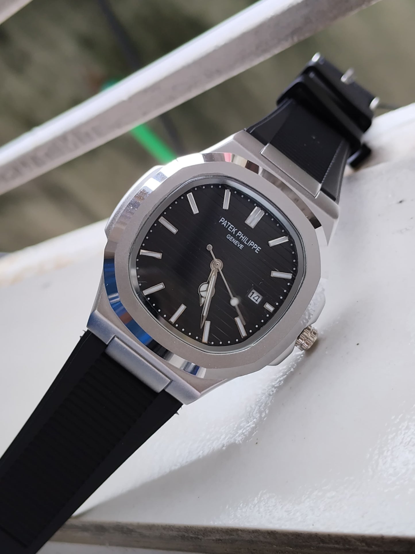 Patek Philippe Nautilus AA Grade - Silver Black Dial