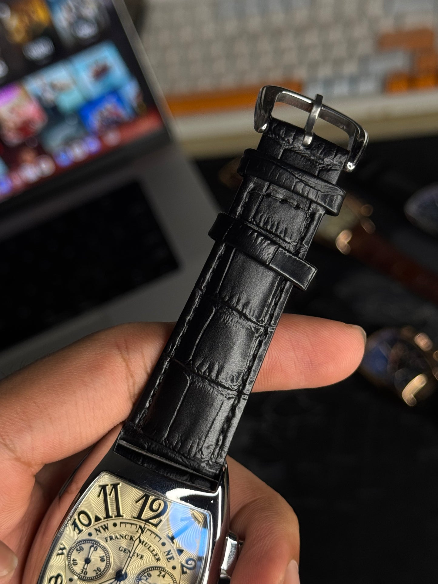 FRANCK MULLER Quartz Watch | FRM Watch 44 A - Black Leather Belt