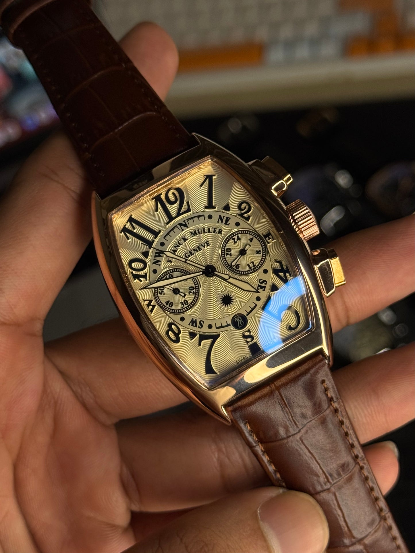 FRANCK MULLER Quartz Watch | FRM Watch 44 A - Brown Leather Belt