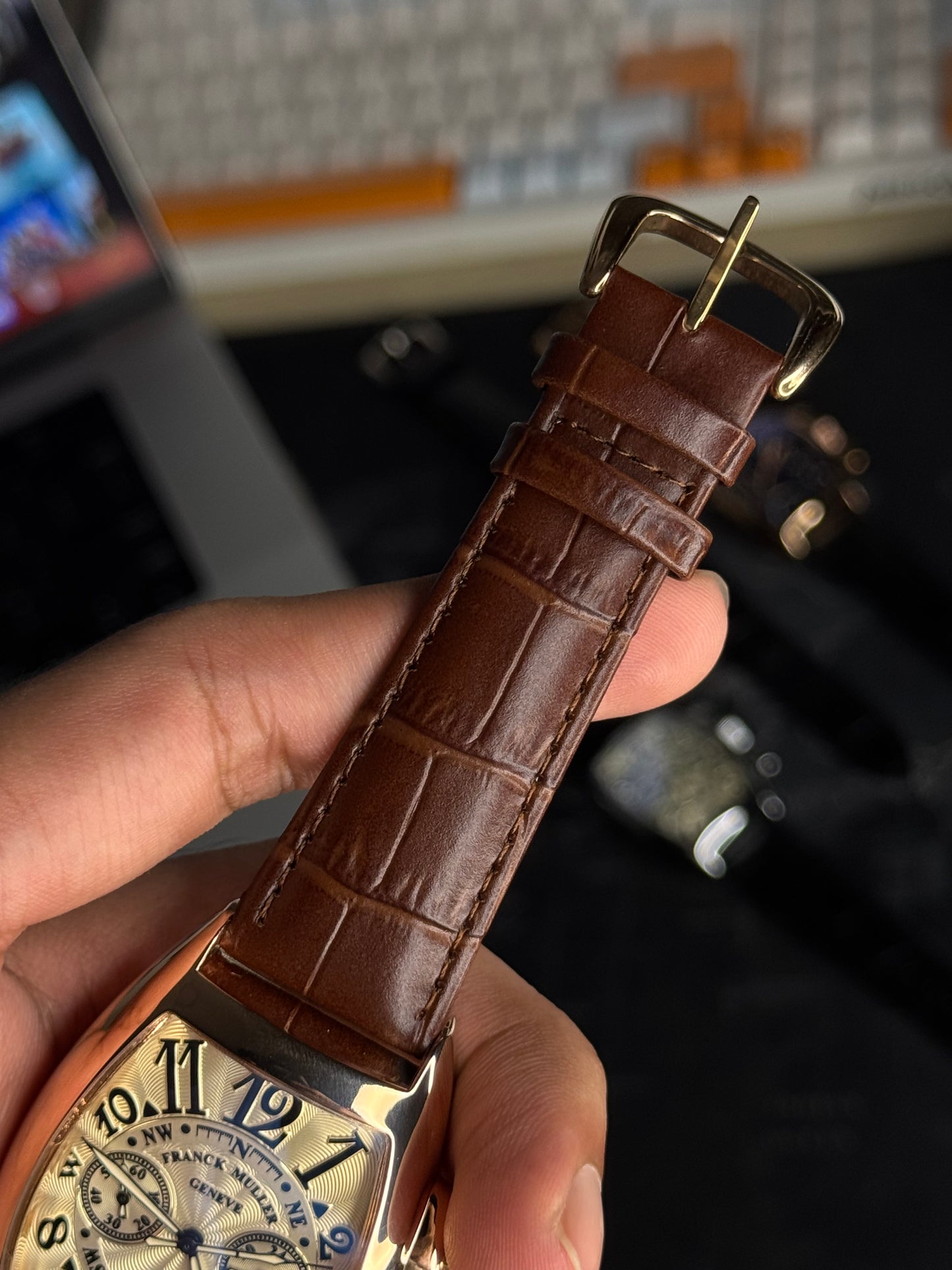 FRANCK MULLER Quartz Watch | FRM Watch 44 A - Brown Leather Belt