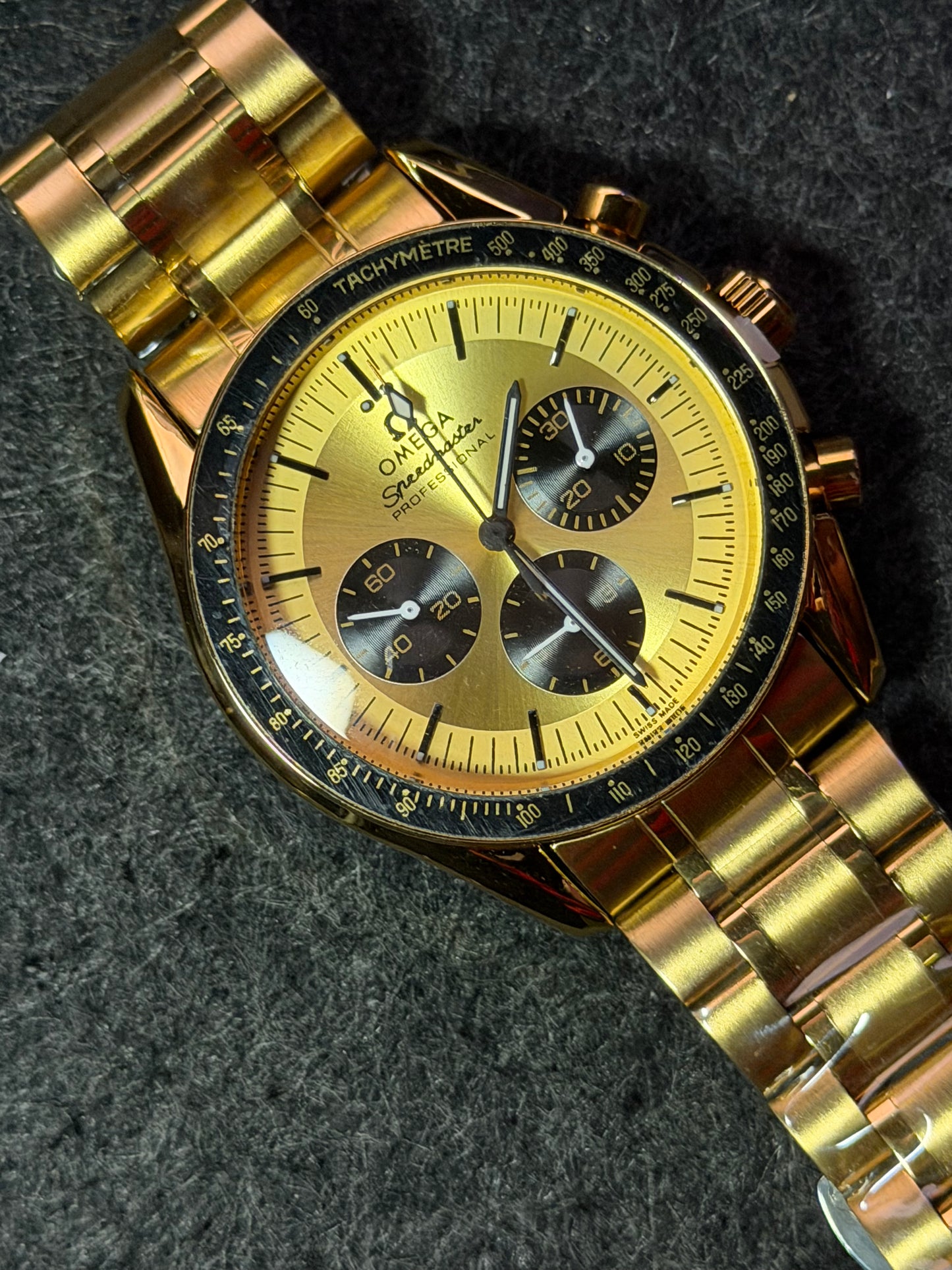 Omega Speedmaster Chronograph Watch - Golden Black