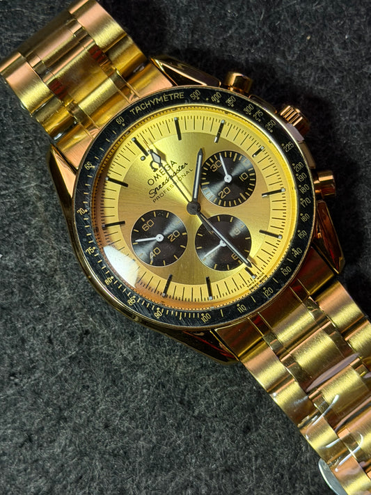 Omega Speedmaster Chronograph Watch - Golden Black