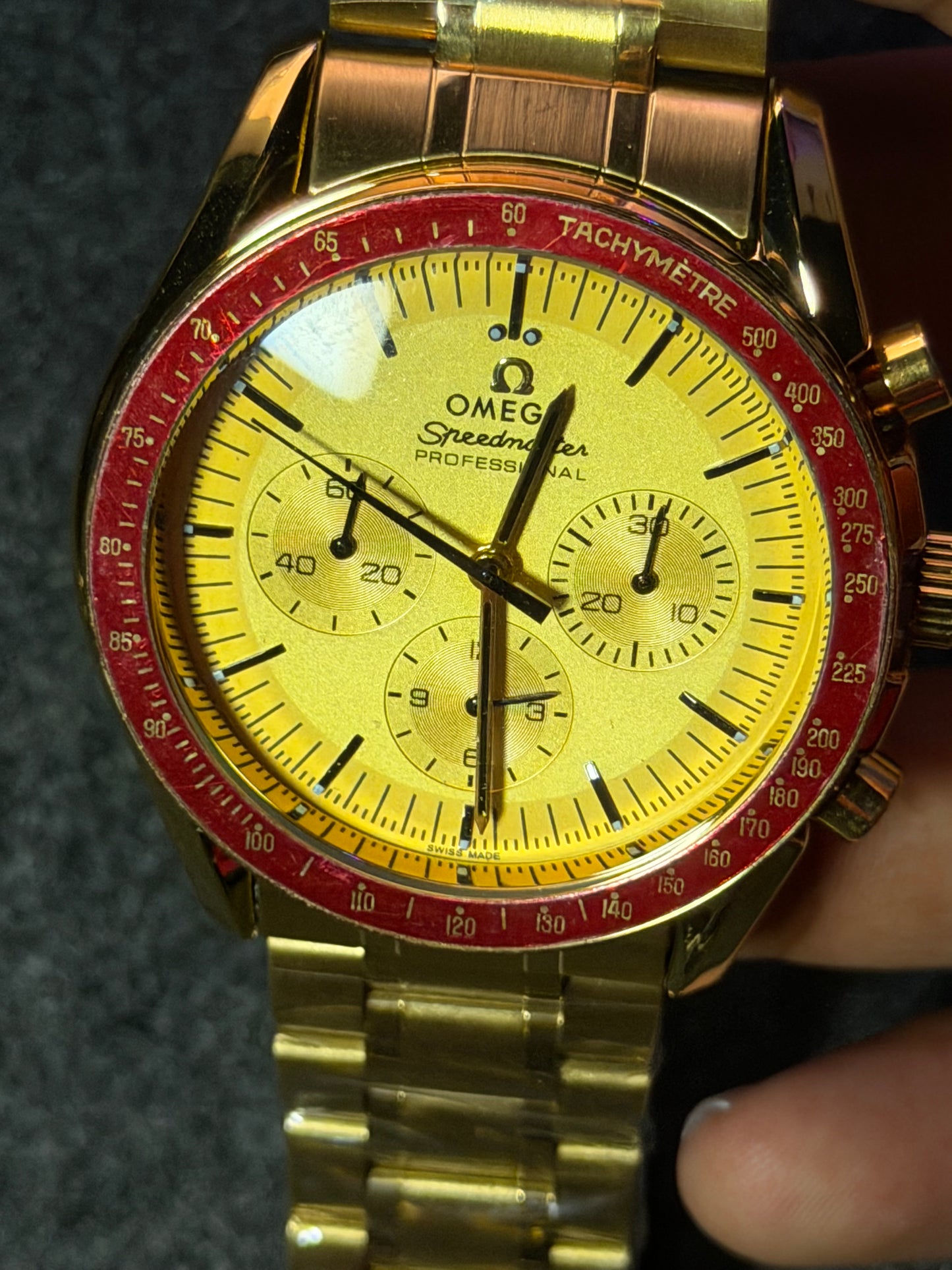 Omega Speedmaster Chronograph Watch - Golden Red