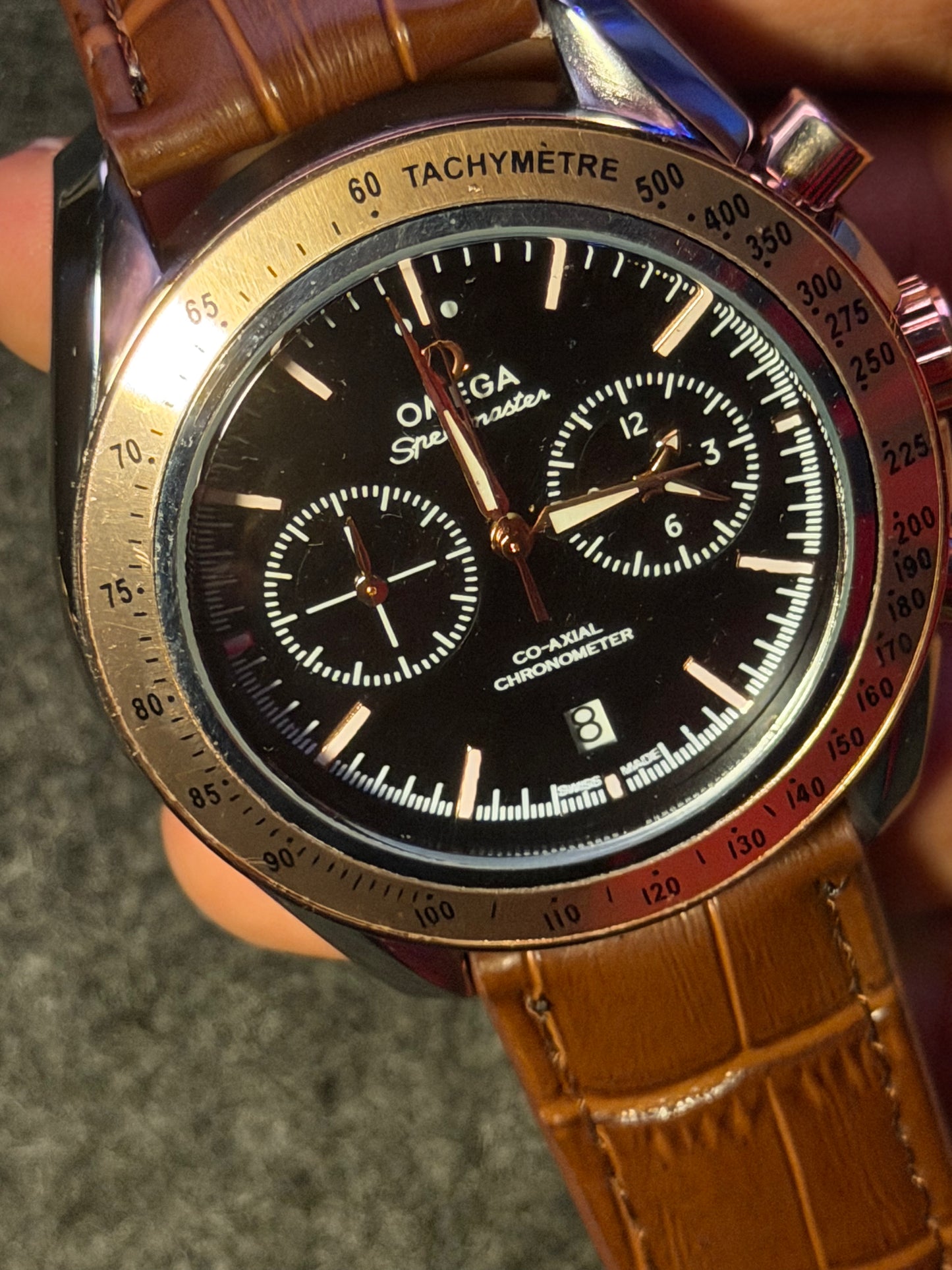 Omega Speedmaster Leather Belt AA Grade - Brown