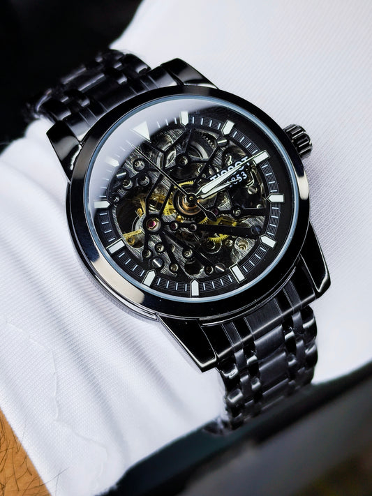 Tissot Automatic Movement Stainless Steel (Skeleton Dial) - All Black