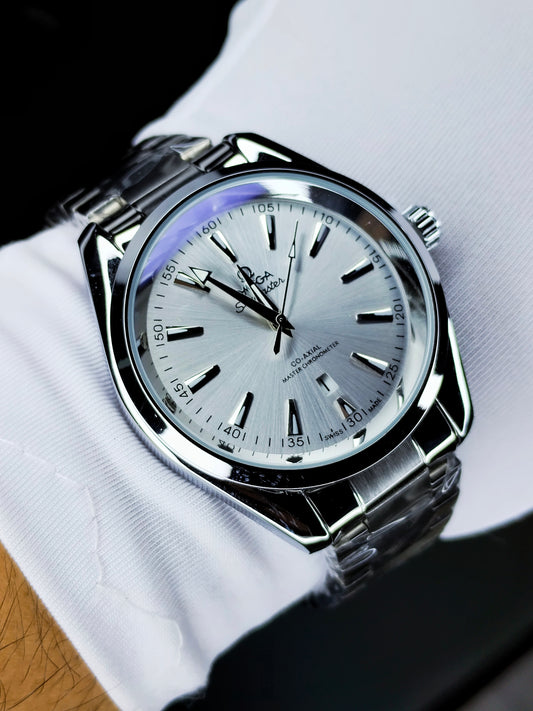 Omega Seamaster Aqua Terra 150M Co-Axial Master Chronometer - Plain Silver Dial