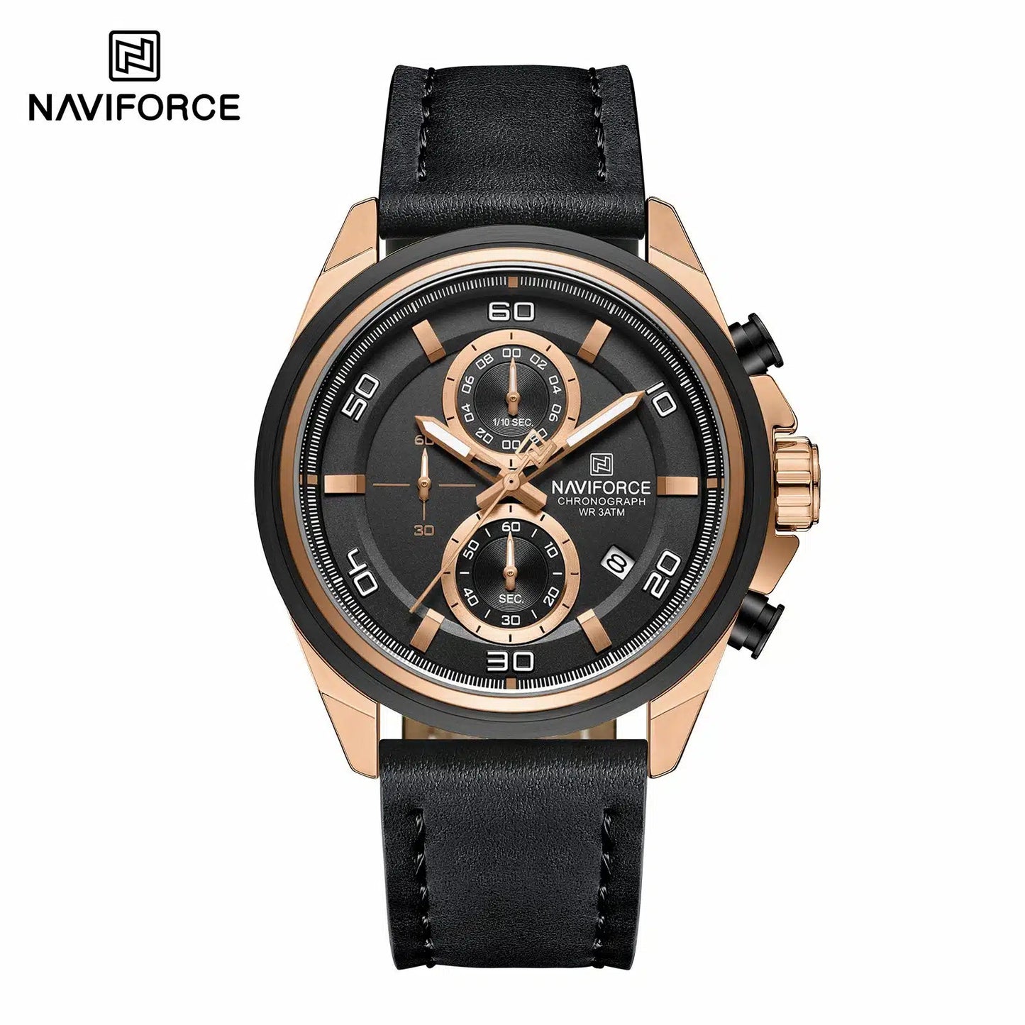 Naviforce 8075 - Black Rose Dial Chronograph
