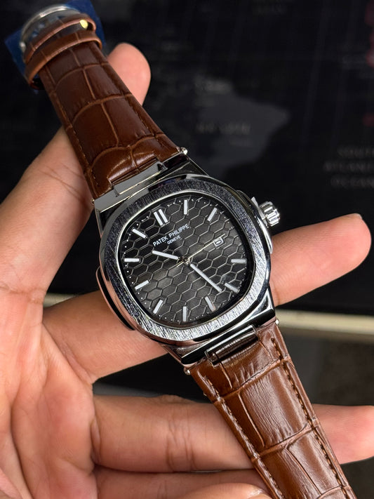 Patek Philippe Nautilus - Ash Dial Brown Belt