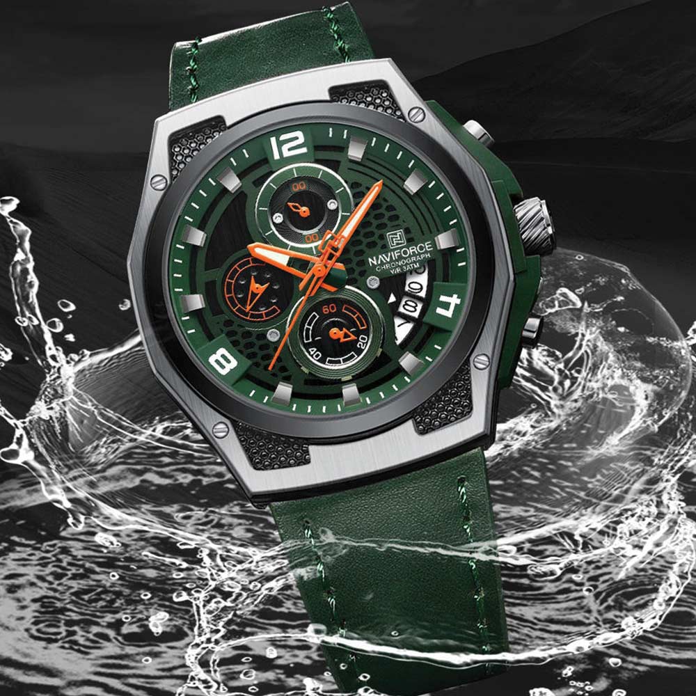 Naviforce 8051 - Green Dial Chronograph
