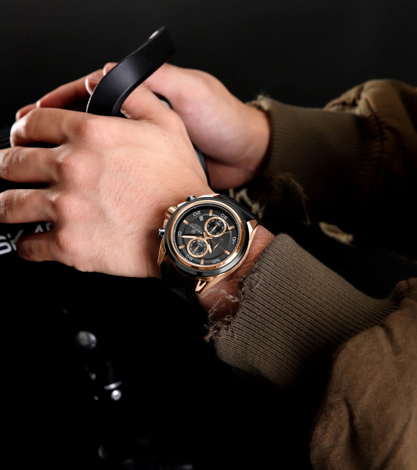 Naviforce 8075 - Black Rose Dial Chronograph