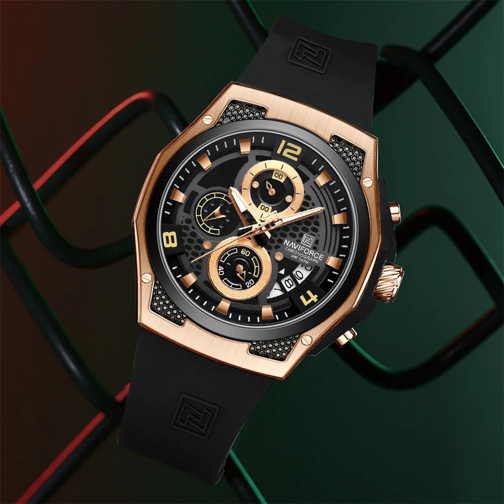 Naviforce 8051 - Rose Gold Dial Chronograph