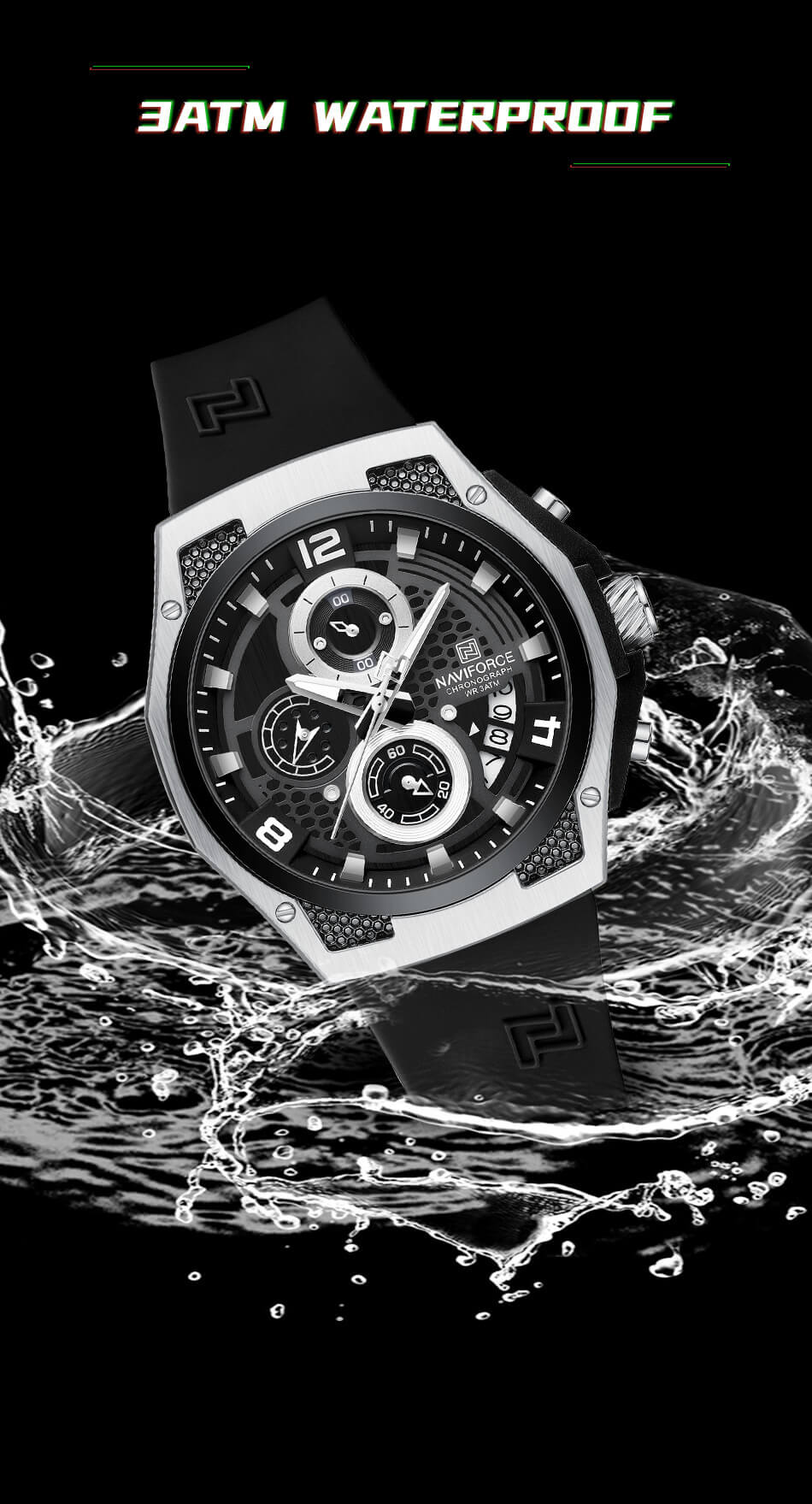 Naviforce 8051 - Black Dial Chronograph