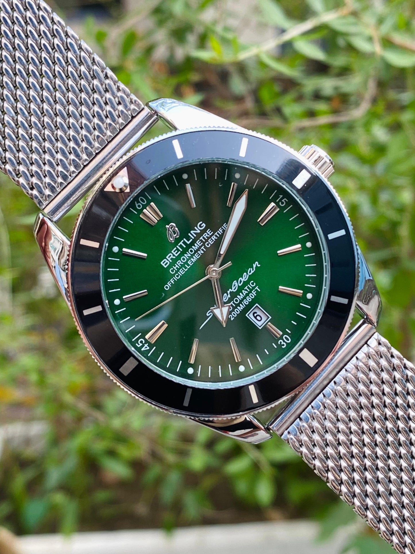 Breitling Super Ocean Heritage Quartz Movement Watch AA Grade - Green Dial