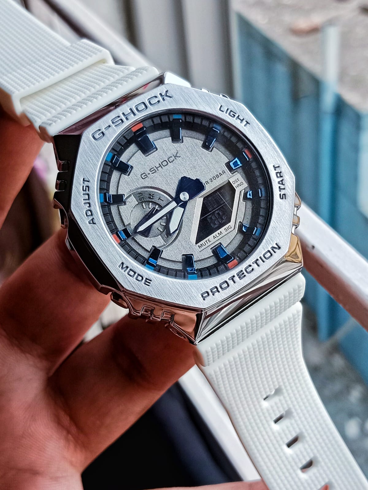 Casio G-Shock Metal Semi AAA Grade - Ash Dial White Strap