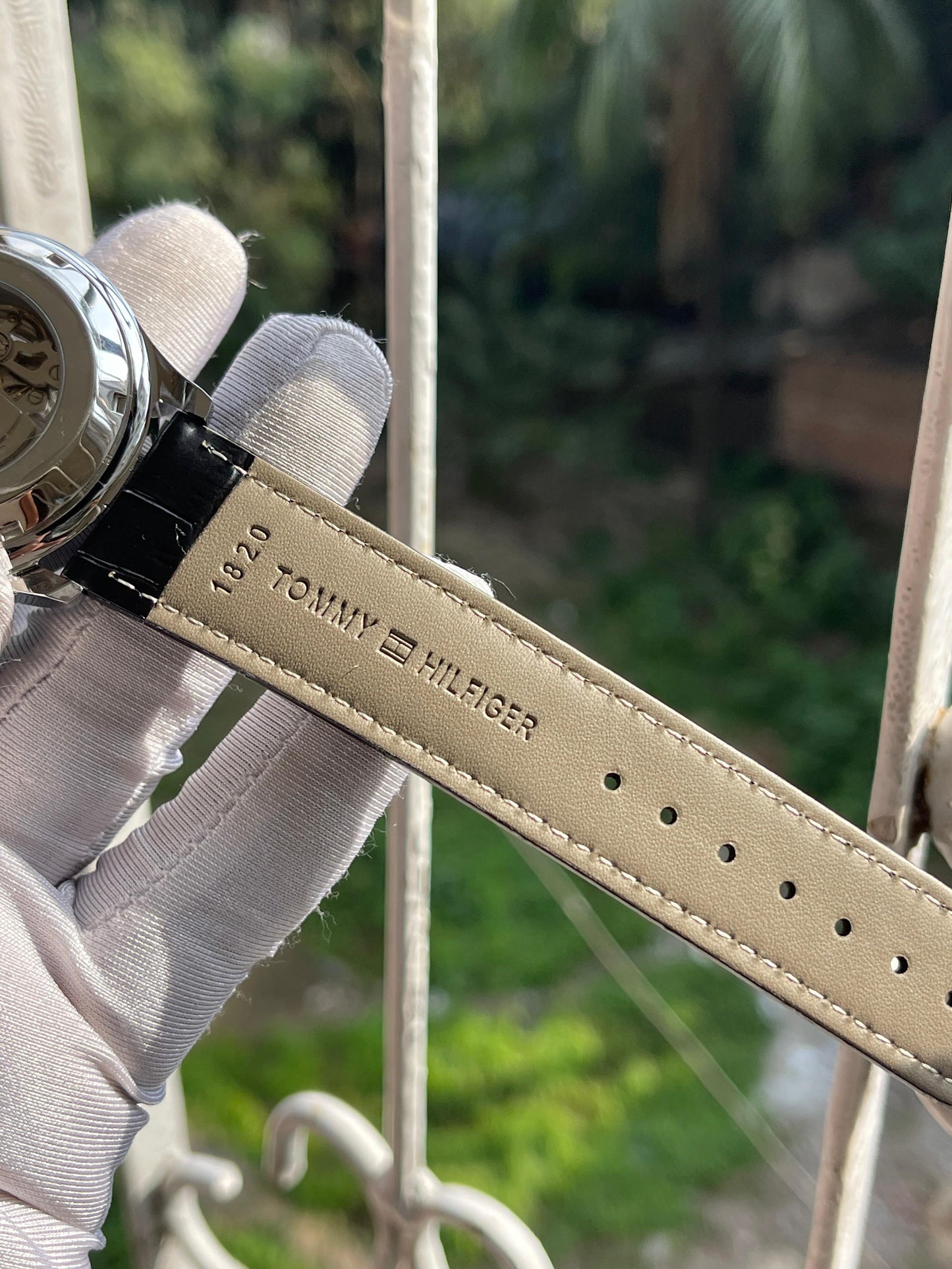 Hilfiger Leather Belt Special Edition AA Grade - Silver Black Dial