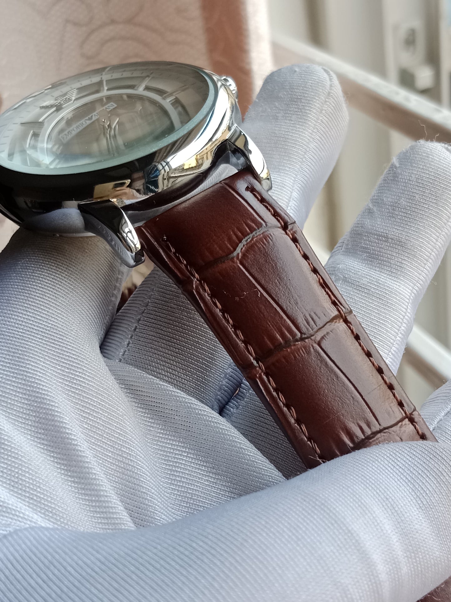 Emporio Armani AA Grade Automatic Movement - Brown Belt PU Leather