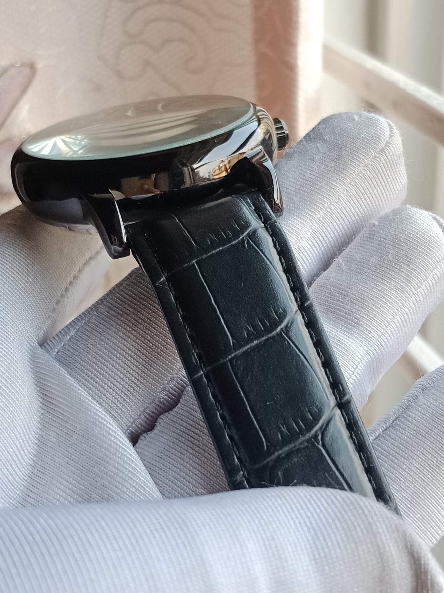 Emporio Armani AA Grade Automatic Movement - Black Belt PU Leather