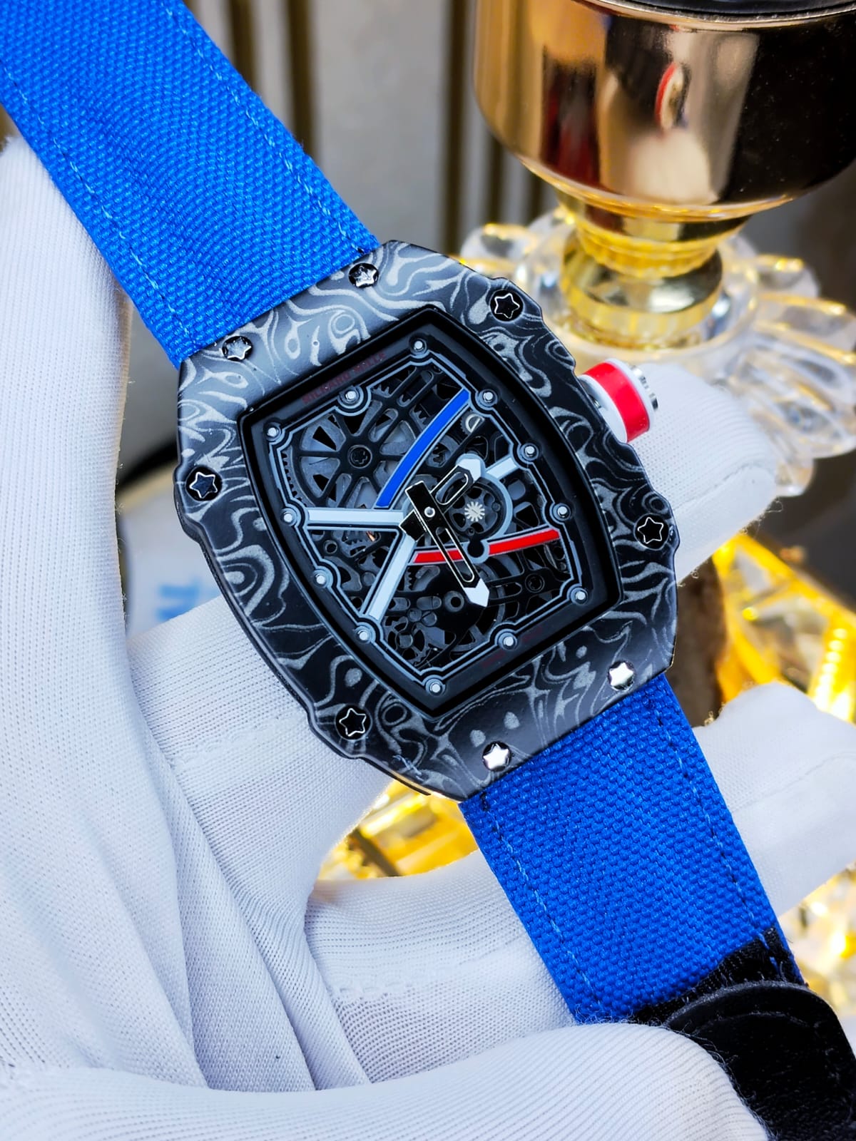 Richard Mille AA Grade Black Dial Blue Strap