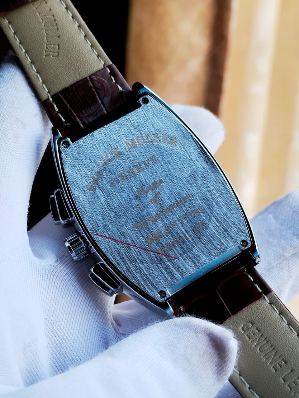 FRANCK MULLER Automatic Mechanical Watch | FRM Watch 44 A - Brown Leather Belt