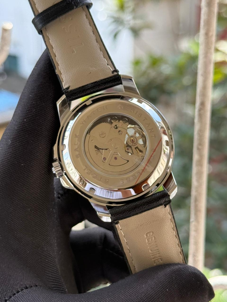 Fossil Automatic Movement AA Grade - Black leather belt white dial